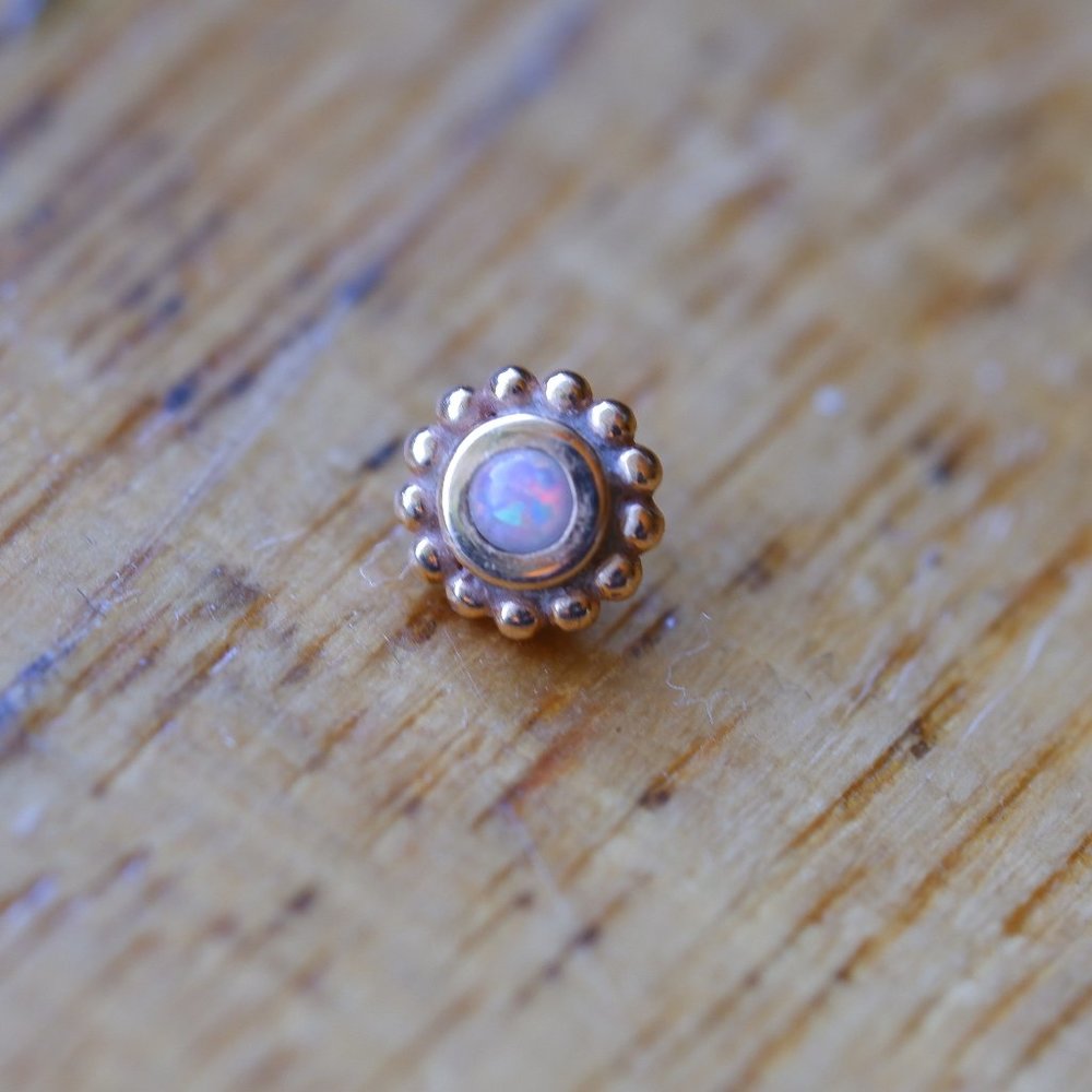 BVLA Opal and Rose Gold Threaded End